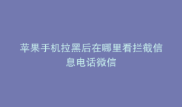苹果手机拉黑后在哪里看拦截信息电话微信