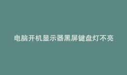 电脑开机显示器黑屏键盘灯不亮鼠标灯亮