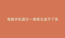 电脑开机显示一堆英文进不了系统