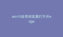 win10自带浏览器打不开edge