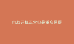 电脑开机正常但是重启黑屏