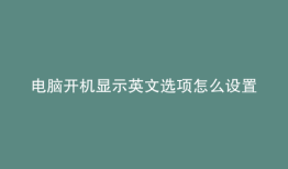 电脑开机显示英文选项怎么设置