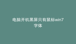 电脑开机黑屏只有鼠标win7字体