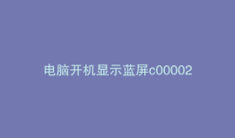 电脑开机显示蓝屏c000021a