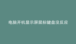 电脑开机显示屏鼠标键盘没反应怎么办