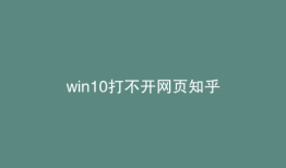 win10打不开网页知乎