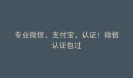 专业微信，支付宝，认证！微信认证包过