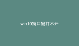win10窗口键打不开