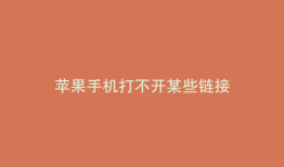 苹果手机打不开某些链接