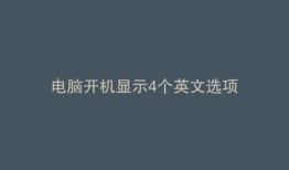 电脑开机显示4个英文选项