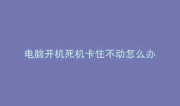 电脑开机死机卡住不动怎么办
