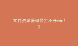 文件资源管理器打不开win10