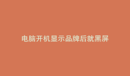 电脑开机显示品牌后就黑屏