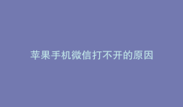 苹果手机微信打不开的原因