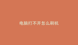 电脑打不开怎么刷机