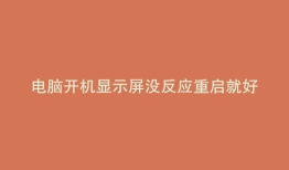 电脑开机显示屏没反应重启就好