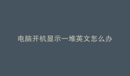 电脑开机显示一堆英文怎么办