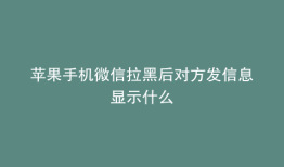 苹果手机微信拉黑后对方发信息显示什么