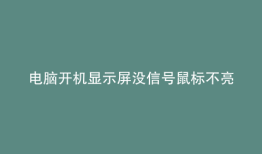 电脑开机显示屏没信号鼠标不亮