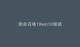 使命召唤19win10报错