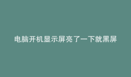 电脑开机显示屏亮了一下就黑屏了