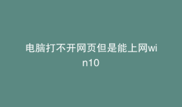 电脑打不开网页但是能上网win10