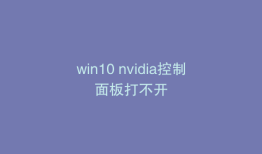 win10 nvidia控制面板打不开