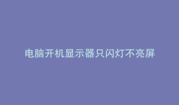 电脑开机显示器只闪灯不亮屏
