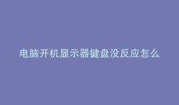 电脑开机显示器键盘没反应怎么回事