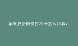 苹果更新微信打不开怎么回事儿