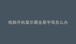 电脑开机显示器全是字母怎么办