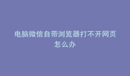 电脑微信自带浏览器打不开网页怎么办