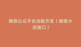 微信公众平台功能开发（微信小店接口）