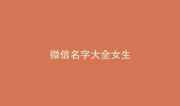 微信名字大全女生