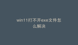 win11打不开exe文件怎么解决
