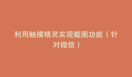 利用触摸精灵实现截图功能（针对微信）