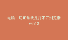 电脑一切正常就是打不开浏览器win10