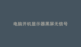 电脑开机显示器黑屏无信号