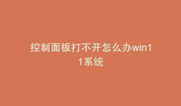 控制面板打不开怎么办win11系统