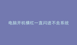电脑开机横杠一直闪进不去系统