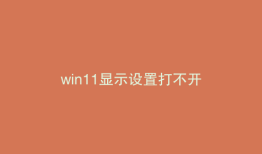 win11显示设置打不开