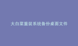 大白菜重装系统备份桌面文件