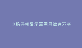电脑开机显示器黑屏键盘不亮