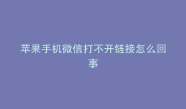 苹果手机微信打不开链接怎么回事