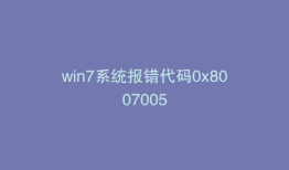 win7系统报错代码0x8007005