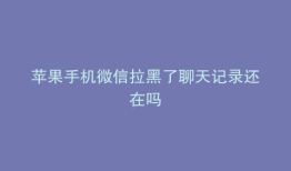 苹果手机微信拉黑了聊天记录还在吗