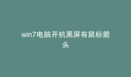 win7电脑开机黑屏有鼠标箭头