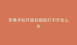 苹果手机升级后微信打不开怎么办