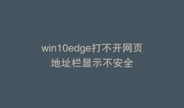 win10edge打不开网页地址栏显示不安全