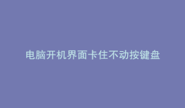 电脑开机界面卡住不动按键盘